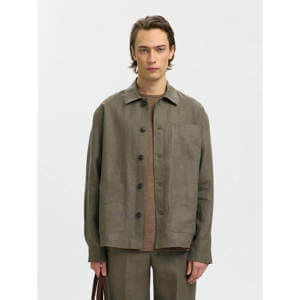 Selected Homme Regbaird Linen Resort Overshirt